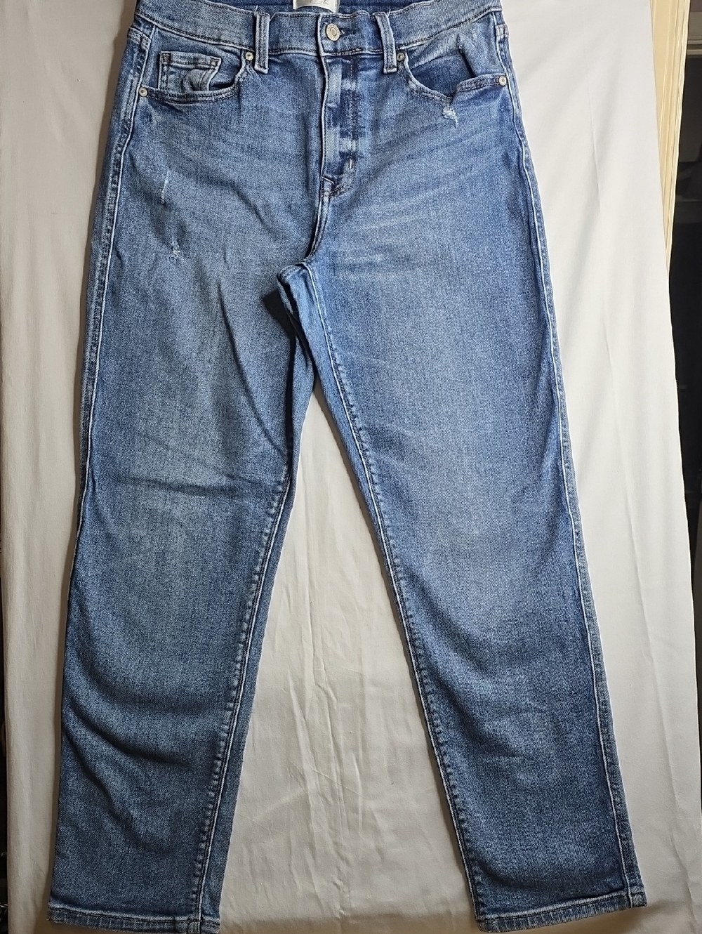 Themogan Blue Rocky Super High Rise Boyfriend Ankle Jeans